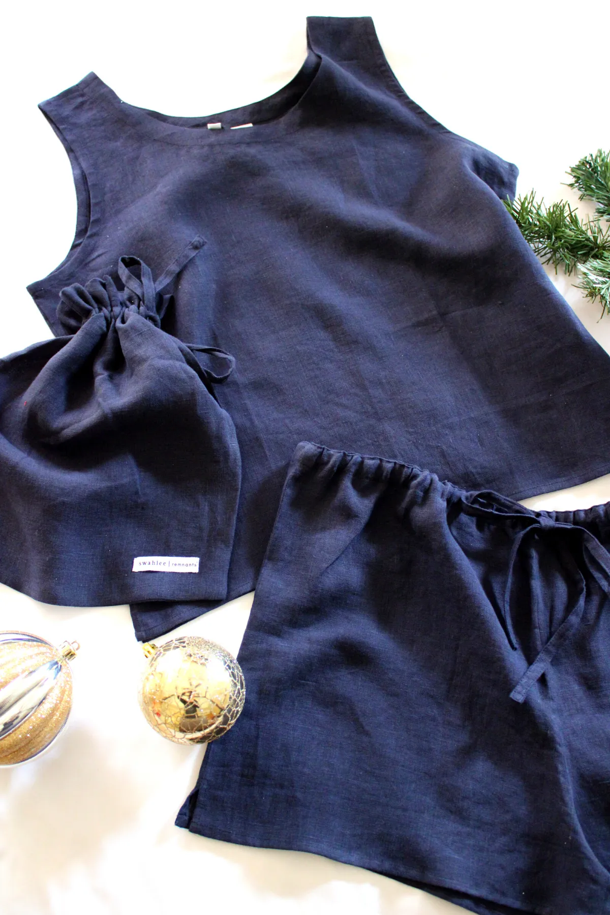 The Remnant Pajamas in Navy Linen