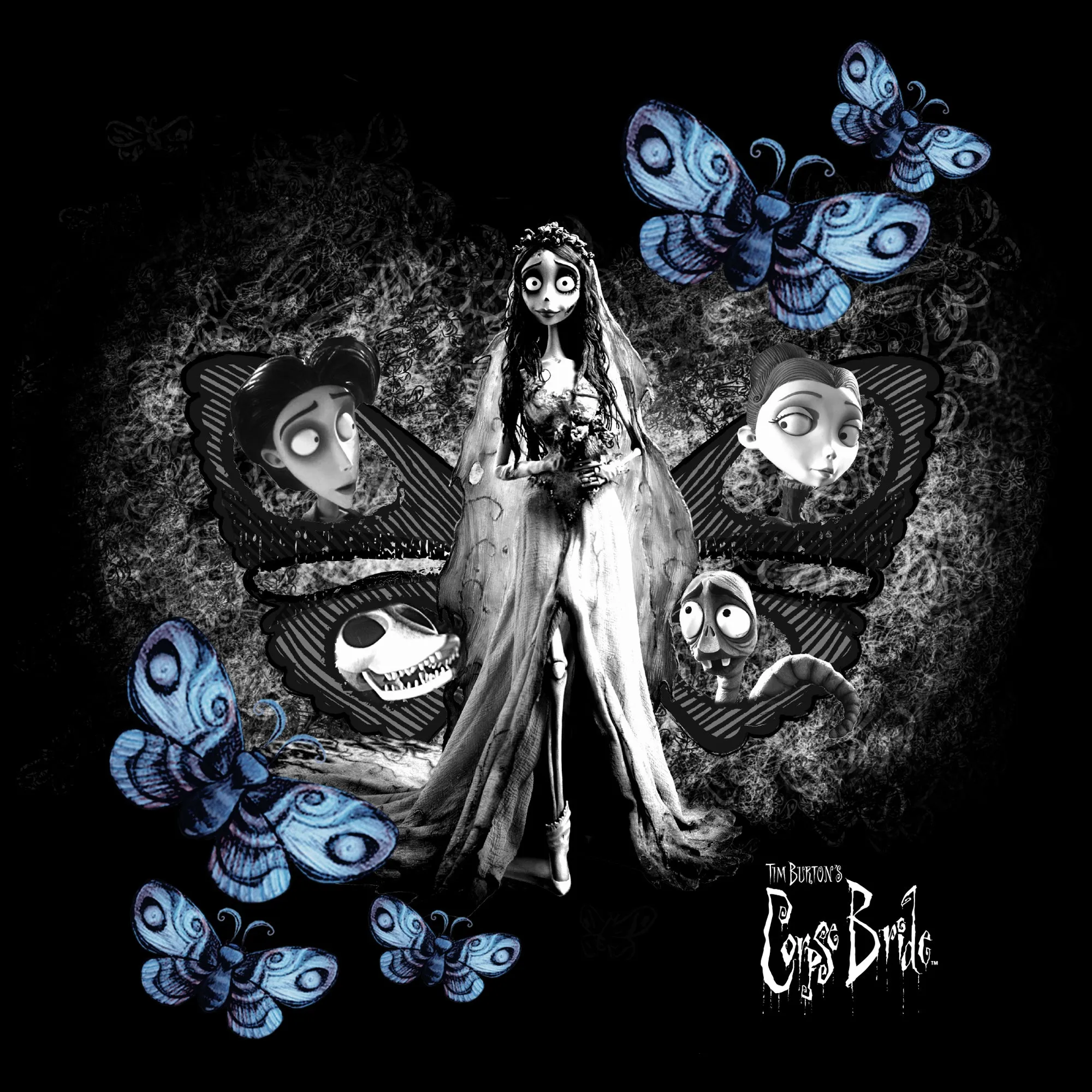 Tim Burton's Corpse Bride - Moths Tee