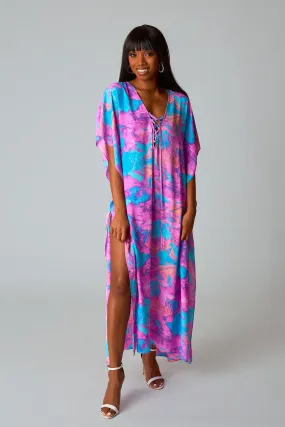 Tortolla Caftan Maxi Dress - Electro Pop