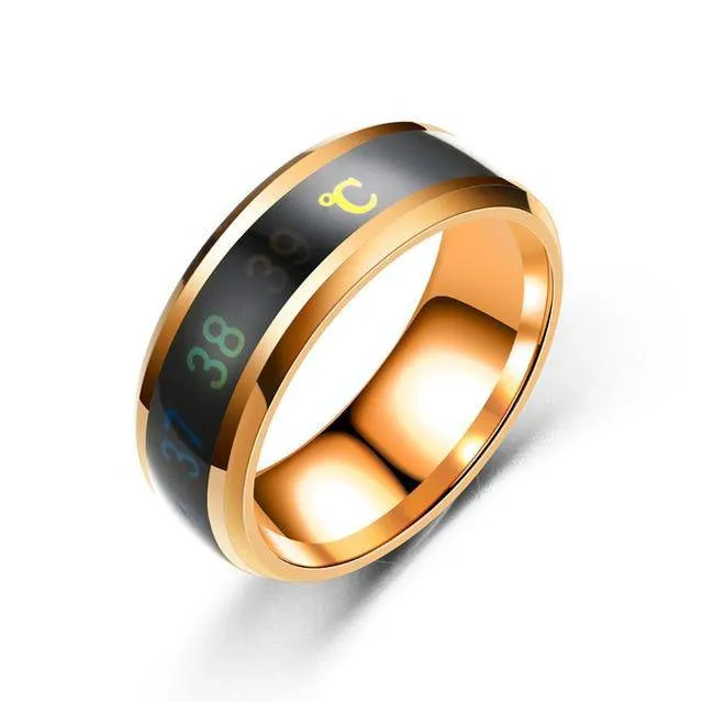 Unisex Temperature Ring Titanium Steel Mood Emotion Feeling Intelligent Temperature Sensitive Ring Waterproof