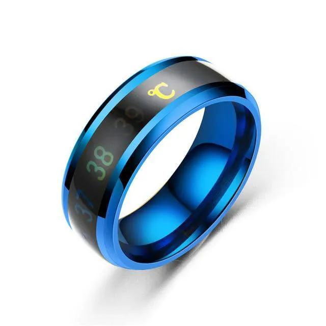 Unisex Temperature Ring Titanium Steel Mood Emotion Feeling Intelligent Temperature Sensitive Ring Waterproof