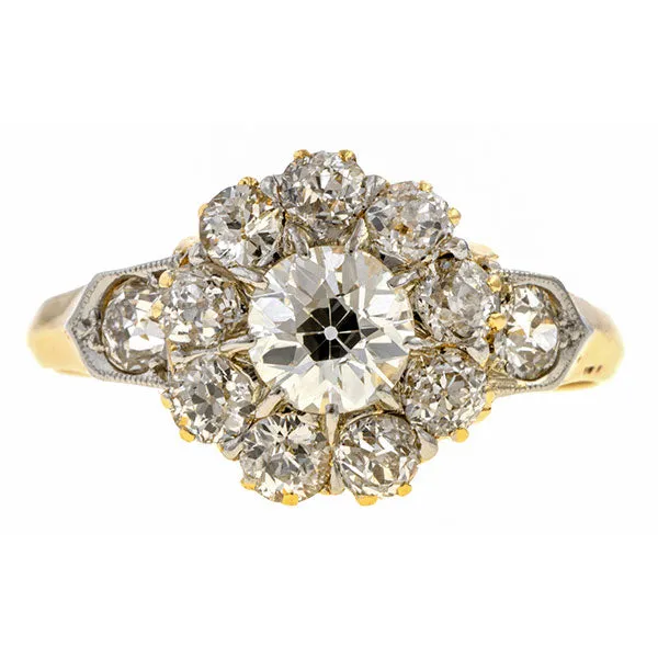 Victorian Diamond Cluster Ring. Old Euro. 0.55ct.