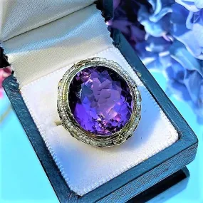 Vintage Amethyst & Pearl Ring