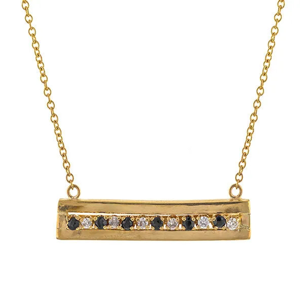 Vintage Sapphire & Diamond Bar Necklace