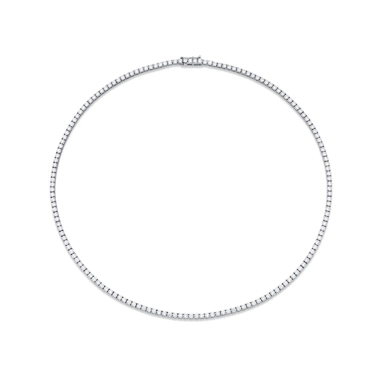 White Gold Diamond Paved Choker 15"