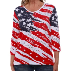 Women's Americana 3/4 Sleeve Top