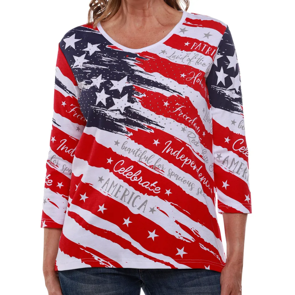 Women's Americana 3/4 Sleeve Top