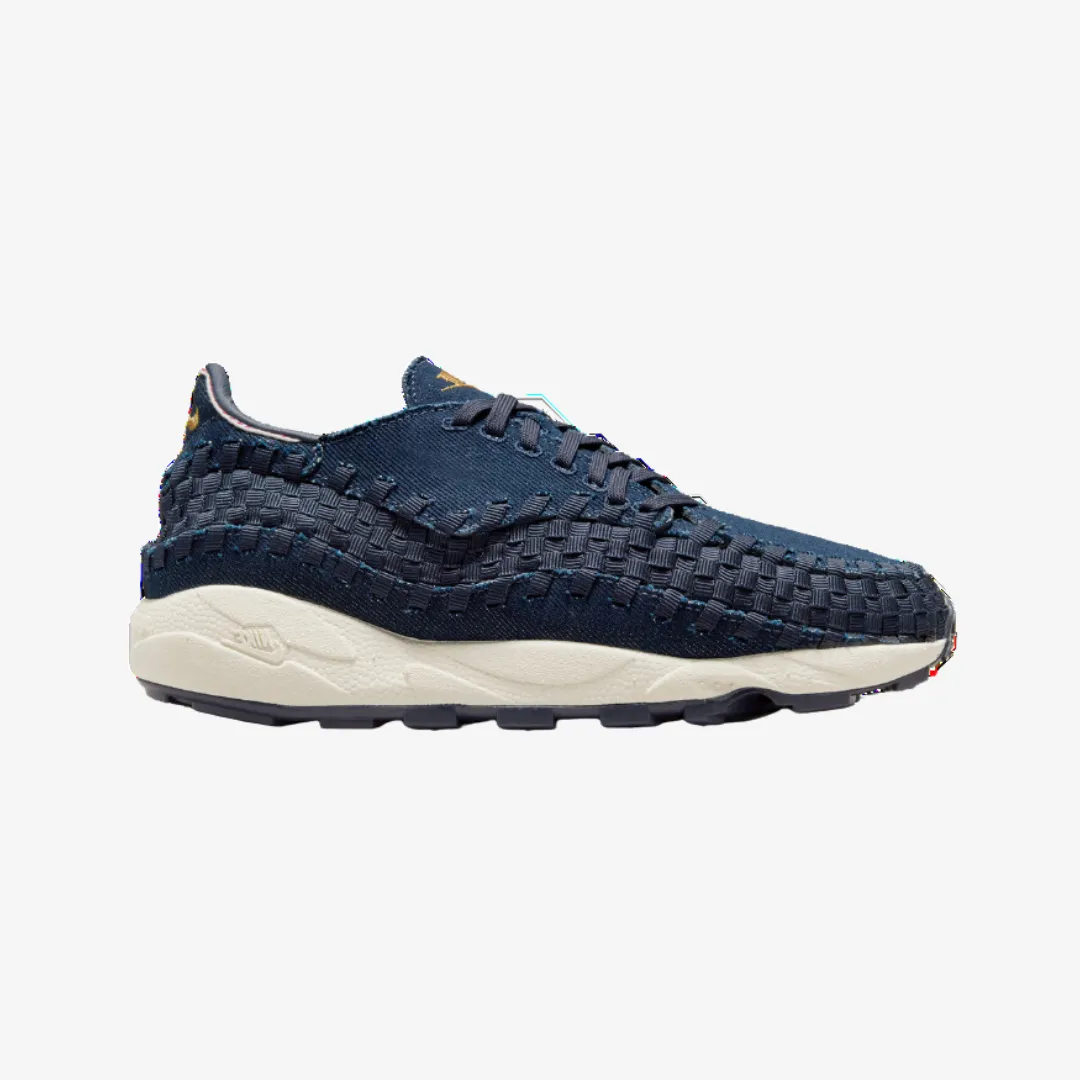 womens nike air footscape woven (denim/wheat)