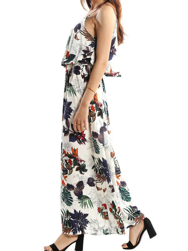 Women's Ruffle Floral Maxi Dress