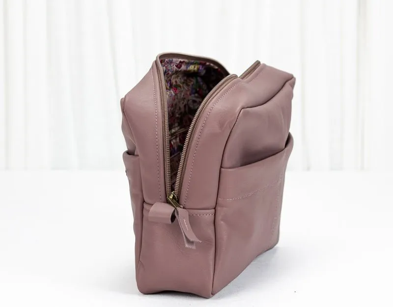 Ydra organizer - Rosy brown leather