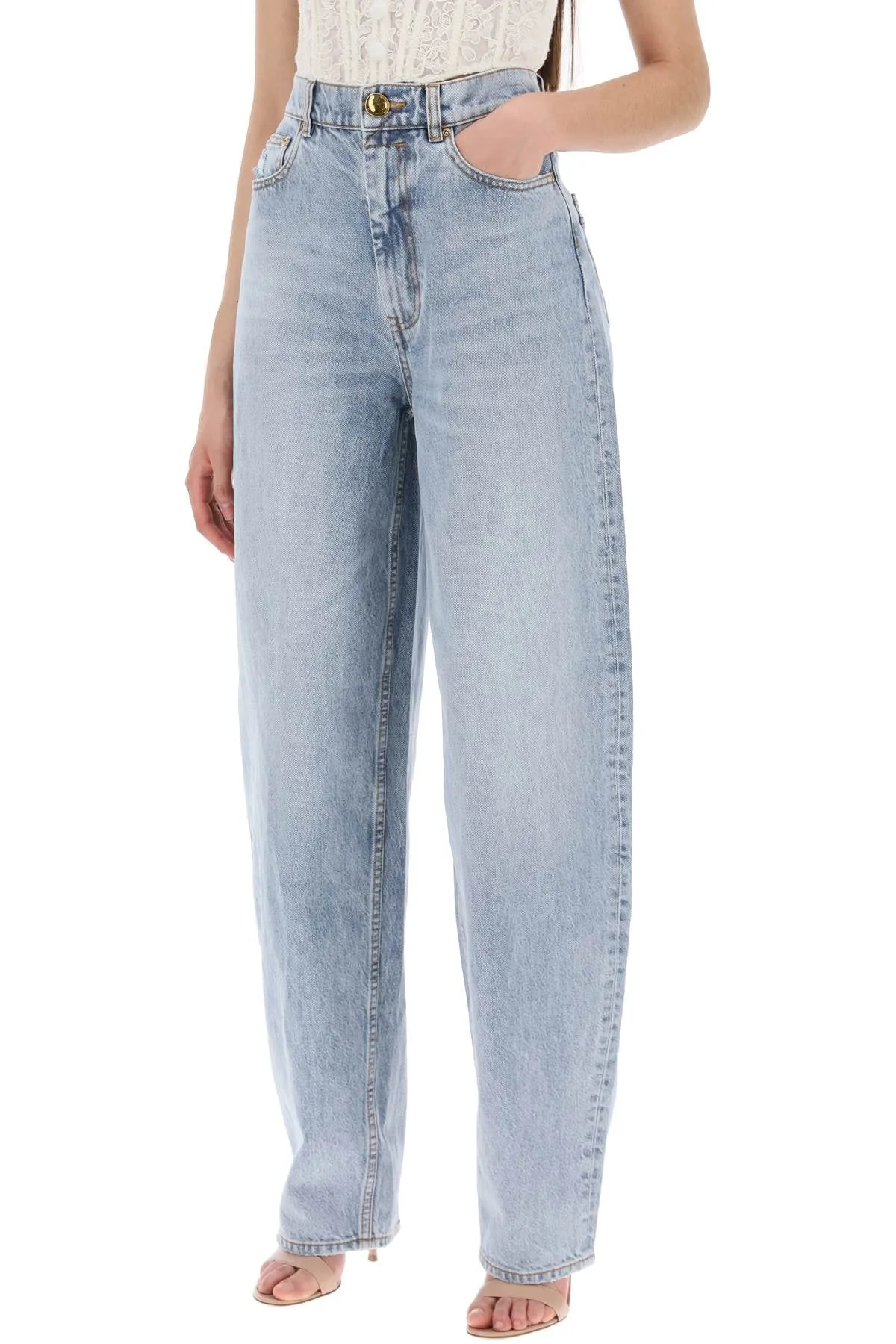 ZIMMERMANN curved leg natural jeans for