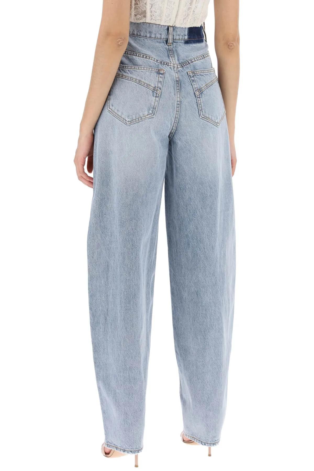 ZIMMERMANN curved leg natural jeans for